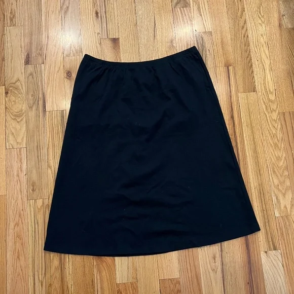 BLAIR Women's A-line Black Knit Skirt Elastic Waist side Pockets Size 2XL - Picture 2 of 6